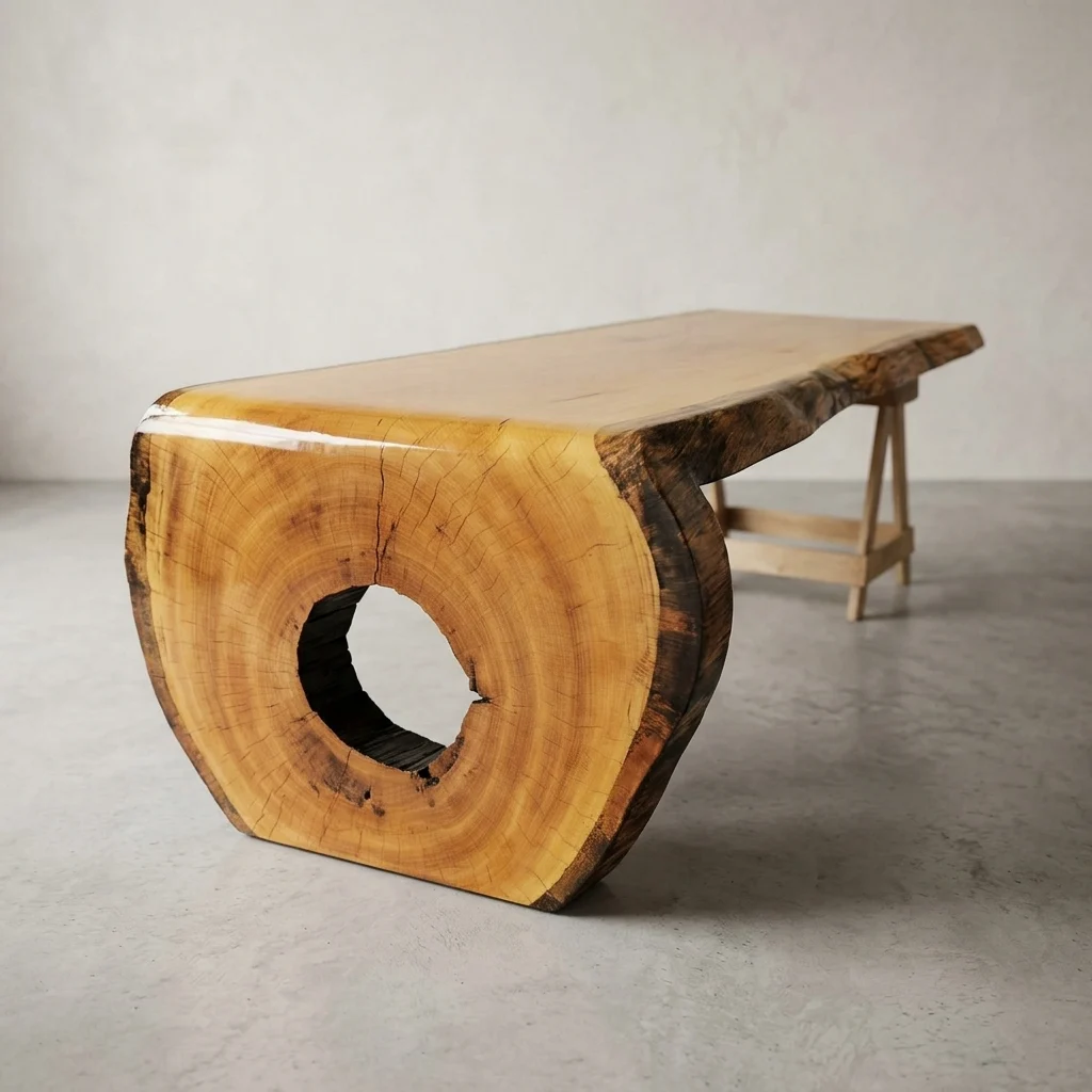 Mesa de tora em madeira maciça